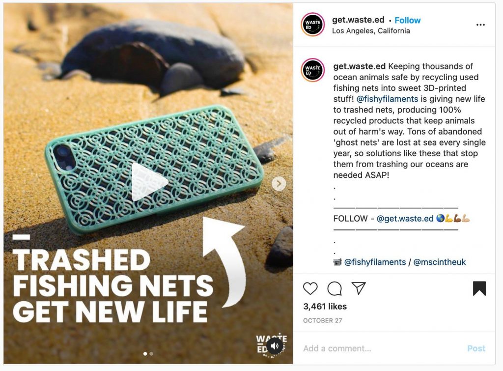 Screenshot of Get.Waste.Ed instagram post